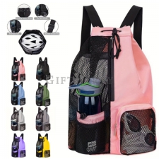 Mesh Drawstring Swimming Backpack