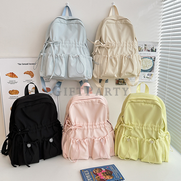 客製化雙肩包,蝴蝶結背包,PVC標客製,女用背包,活動禮品,Customized backpacks, bow-tie backpacks, PVC label custom backpacks, w