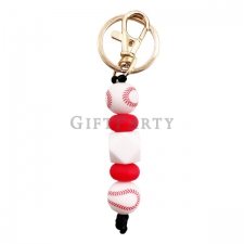 Soft Silicone Baseball Keychain