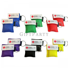 CPR artificial respiration protective membrane keychain bag