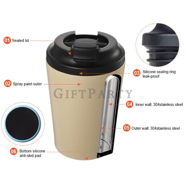 不鏽鋼咖啡杯,禮品,贈品,客製化禮品,不鏽鋼咖啡杯12oz圓筒盒包裝3