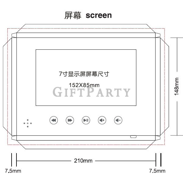 custom video brochure,7 inch LCD brochure,A5 video booklet,video presentation folder,corporate video