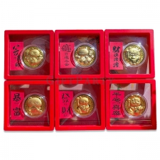 招財開運招財貓金幣紅盒