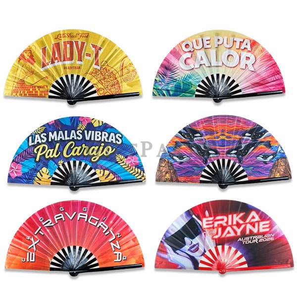 Custom Reflective Rave Fan,反光客製13英吋扇型竹扇