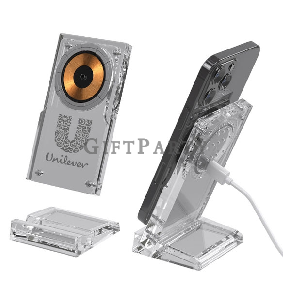 15W無線充電盤,壓克力無線充電器,直立式無線快充,企業客製化禮品,3C科技禮品15W Wireless Charging Pad, Acrylic Wireless Charger, Upright