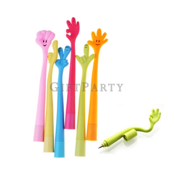 custom gesture pens,flexible novelty pens,hand shaped pens,branded promotional pens,event stationery