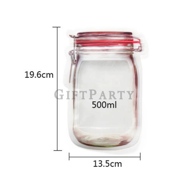 居家實用禮品 贈品 禮贈品 紀念品 禮品 贈品-食物密封罐造型密封袋(三入)梅森罐密封袋,食物密封袋