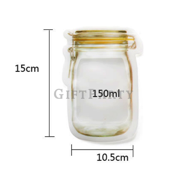居家實用禮品 贈品 禮贈品 紀念品 禮品 贈品-食物密封罐造型密封袋(三入)梅森罐密封袋,食物密封袋