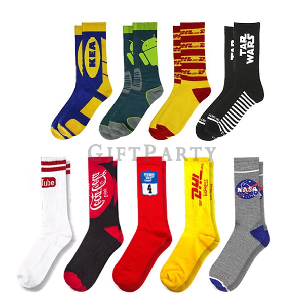 客製企業贈品,跑路贈品,客製襪子,客製襪子全彩印刷,Custom logo cotton sport sock full color printing, 運動路跑物資