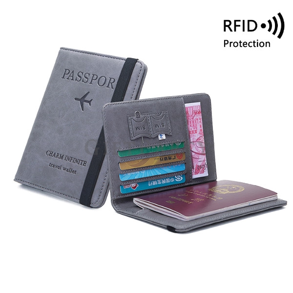 RFID Pu leather ID Card Holder Wallet Passport Holder Organizer,RFID皮革護照夾,護照包,