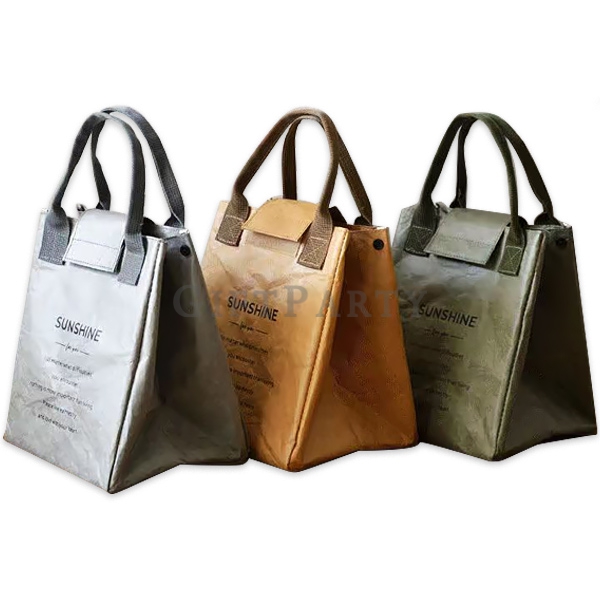 午餐袋,水洗杜邦紙保冷袋,保溫袋,Washed Kraft Paper Bag DuPont Tyvek Paper Waterproof Insulated Lunch Box with Lunch