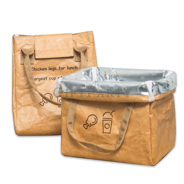 午餐袋,水洗杜邦紙保冷袋,保溫袋,Washed Kraft Paper Bag DuPont Tyvek Paper Waterproof Insulated Lunch Box with Lunch