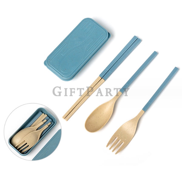 禮品,贈品,小麥秸稈餐具組小麥餐具三件組,便攜餐具,