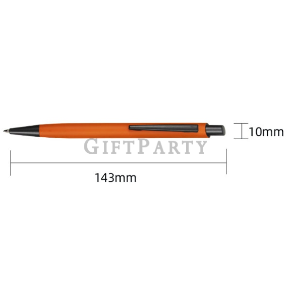 branded ballpoint pen, custom metal clip pen, logo engraved pen, office giveaway, corporate writing