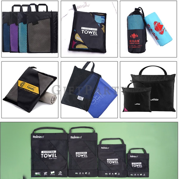 quick dry towel, sports towel giveaway, marathon gift, promotional fitness towel, custom drawstring