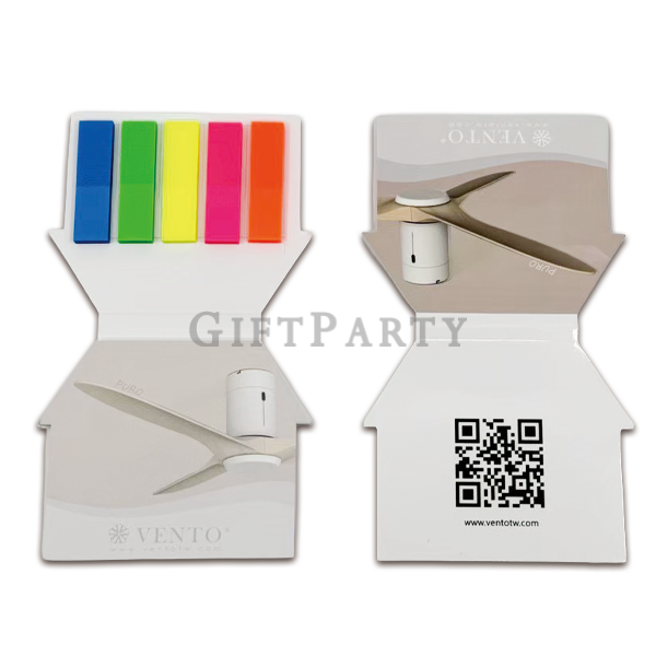 房子造型便利貼, 五色PET標籤條, 創意便利貼客製化, 房仲禮品,辦公文具禮品,建築營造業禮品,House-shaped sticky notes, five-color PET label str