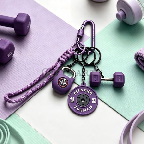 Custom Fitness Keychains,Gym Member and Event Gifts,迷你壺鈴啞鈴桿片登山扣鎖圈3